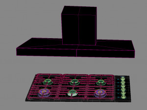 Hob Miele 6 and 4 burner with cooker hood Modello 3D