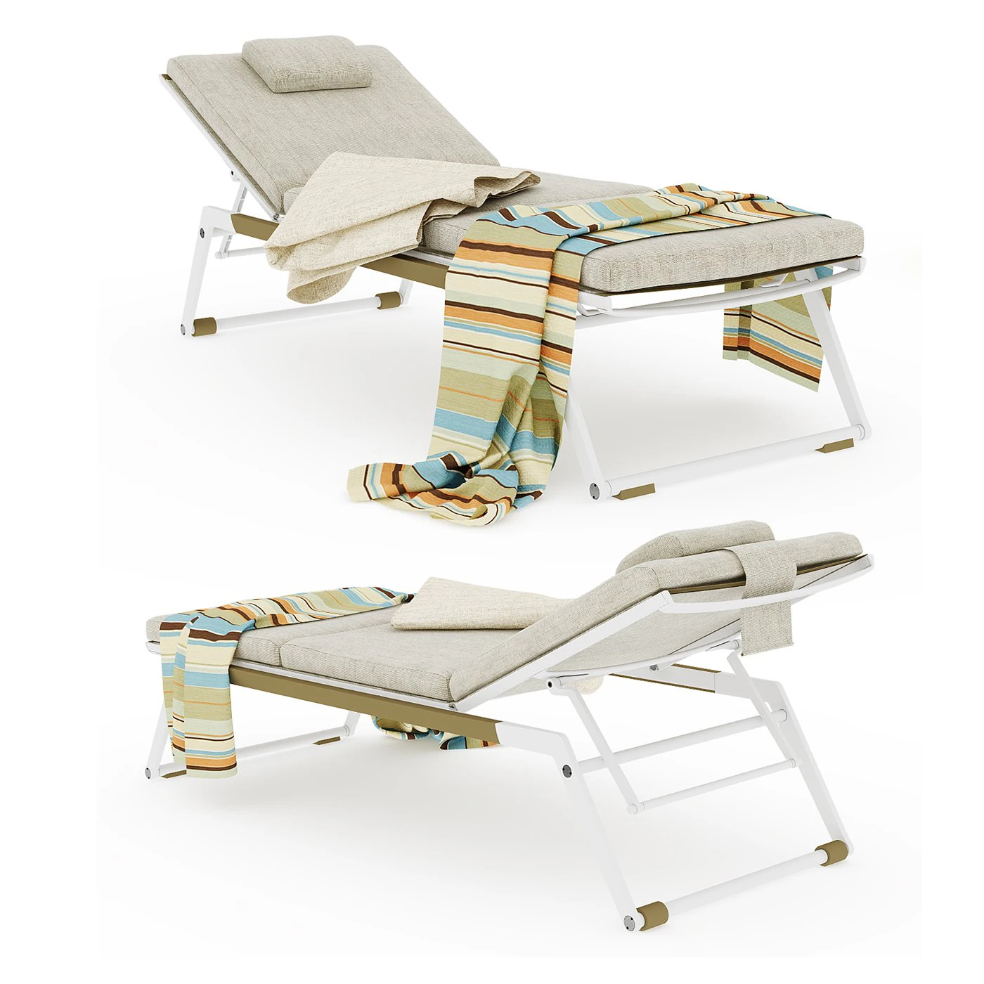 Deck chair Mirto Outdoor BB Italia 3D Model .c4d .max .obj .3ds .fbx .stl .blend 