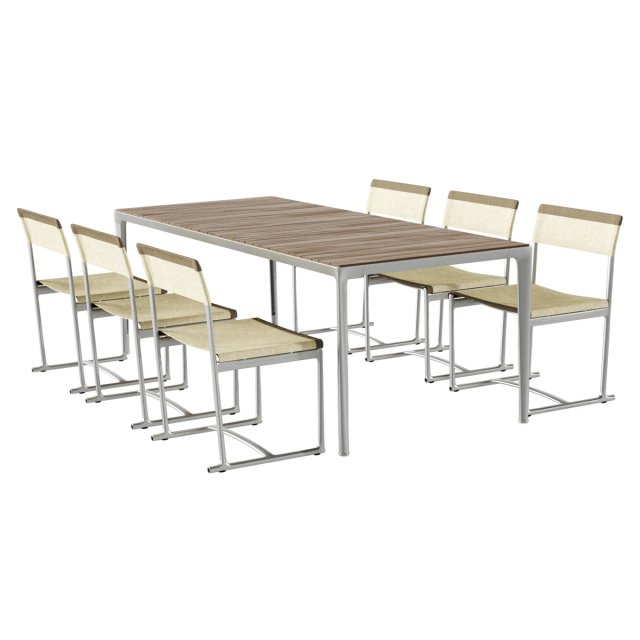 Mirto Outdoor Iroko table and chair 3D 模型 .c4d .max .obj .3ds .fbx .stl .blend 
