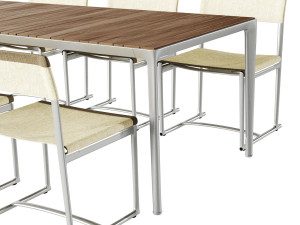 Mirto Outdoor Iroko table and chair 3D 模型