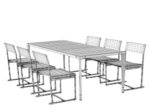 Mirto Outdoor Iroko table and chair 3D 模型