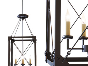 Chandelier Modern Geometry Vertical Lantern 3D Model