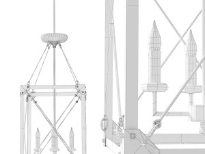 Chandelier Modern Geometry Vertical Lantern 3D Model