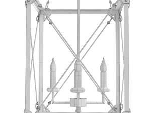 Chandelier Modern Geometry Vertical Lantern 3D Model