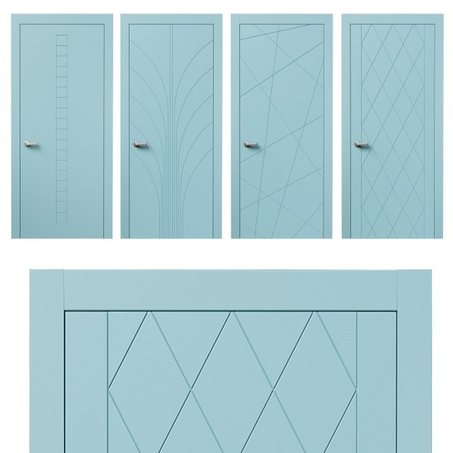 Modern door series 1 3D 模型 .c4d .max .obj .3ds .fbx .stl .blend 