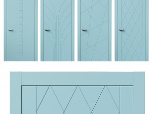 Modern door series 1 3D Model