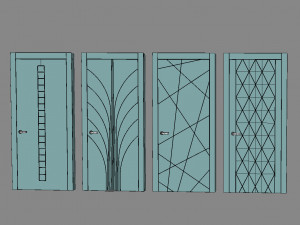 Modern door series 1 3D 模型