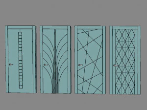 Modern door series 1 3D Model