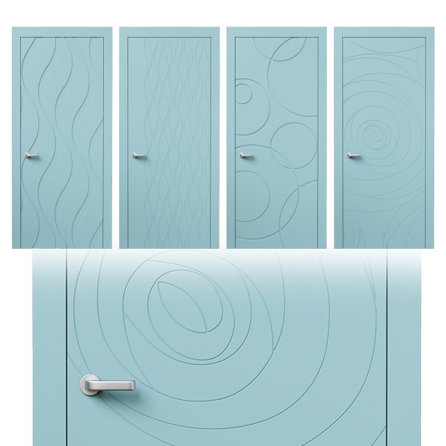 Modern door series 2 3D Modell .c4d .max .obj .3ds .fbx .stl .blend 