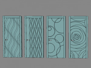 Modern door series 2 3D Modell