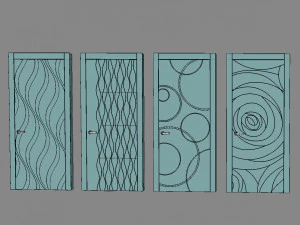 Modern door series 2 3D Model