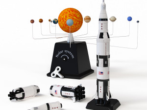 New Ray rocket Saturn V Modello 3D