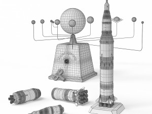 New Ray rocket Saturn V 3D Модель