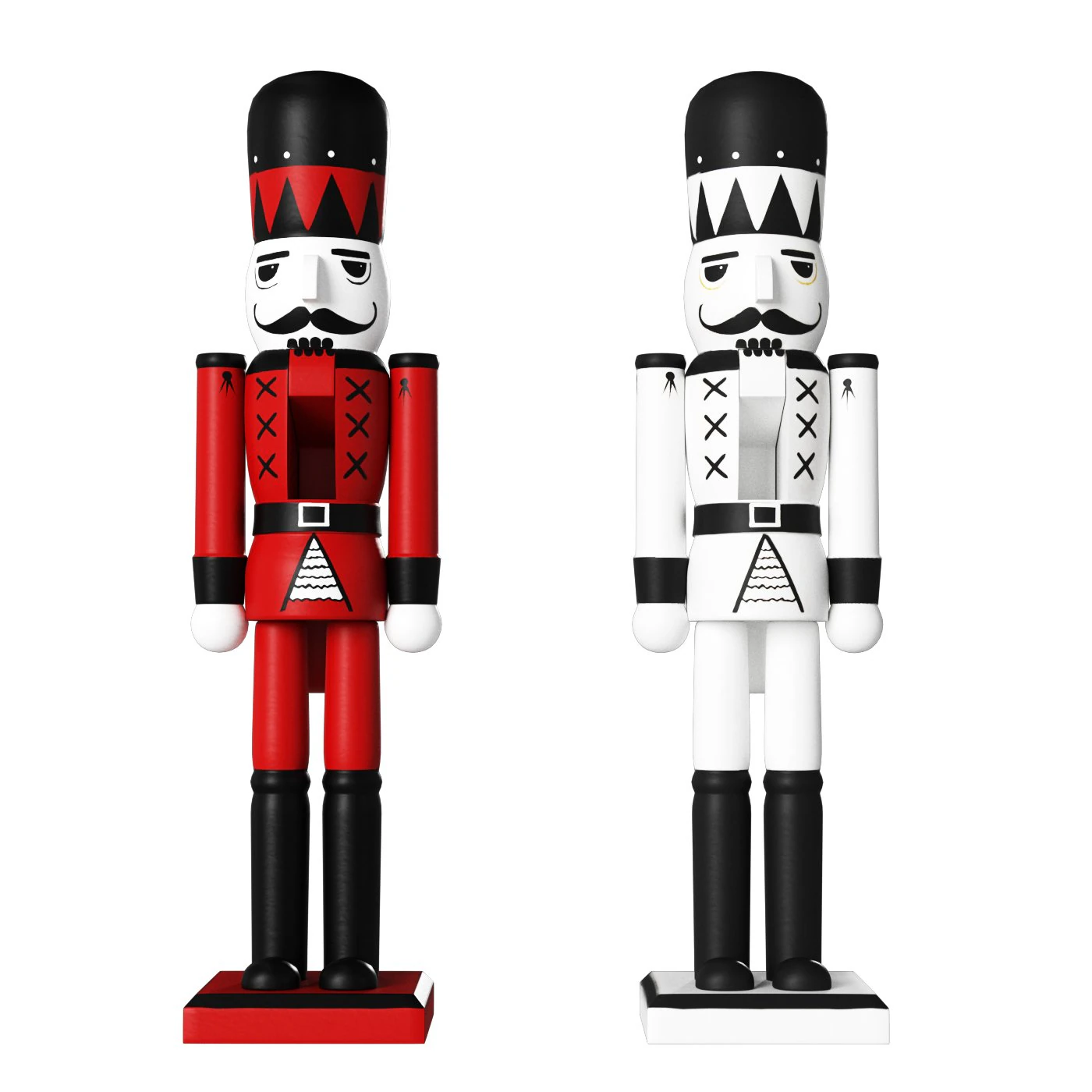 Wooden figurine Nutcracker 3D Model .c4d .max .obj .3ds .fbx .stl .blend 