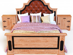 Oakwood bed 3D 모델
