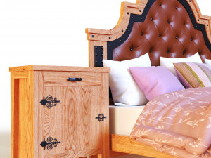 Oakwood bed 3D 모델
