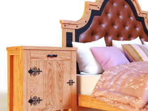 Oakwood bed 3D Model