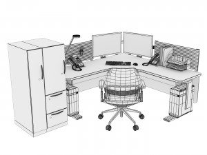 Office furniture1 Modello 3D
