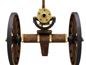 Old War Brass Cannon Modello 3D