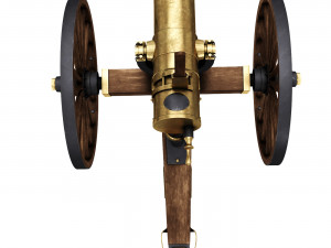 Old War Brass Cannon Modello 3D