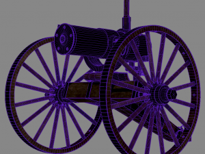 Old War Brass Cannon Modello 3D