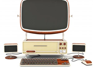 Компьютер в старом стиле 3D Модель