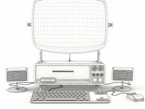 Computer Old style 3D-Modell