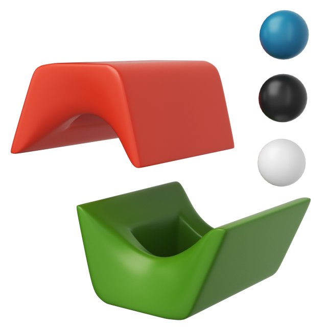 Ottoman Otto Ottoman and Planter 3D 모델 .c4d .max .obj .3ds .fbx .stl .blend 