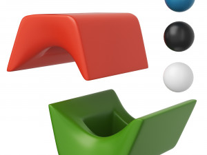 Ottoman Otto Ottoman and Planter 3D Model