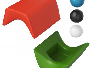 Ottoman Otto Ottoman and Planter 3D 모델