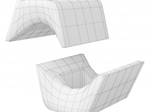 Ottoman Otto Ottoman and Planter 3D 모델