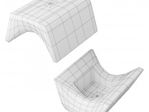 Ottoman Otto Ottoman and Planter 3D 모델