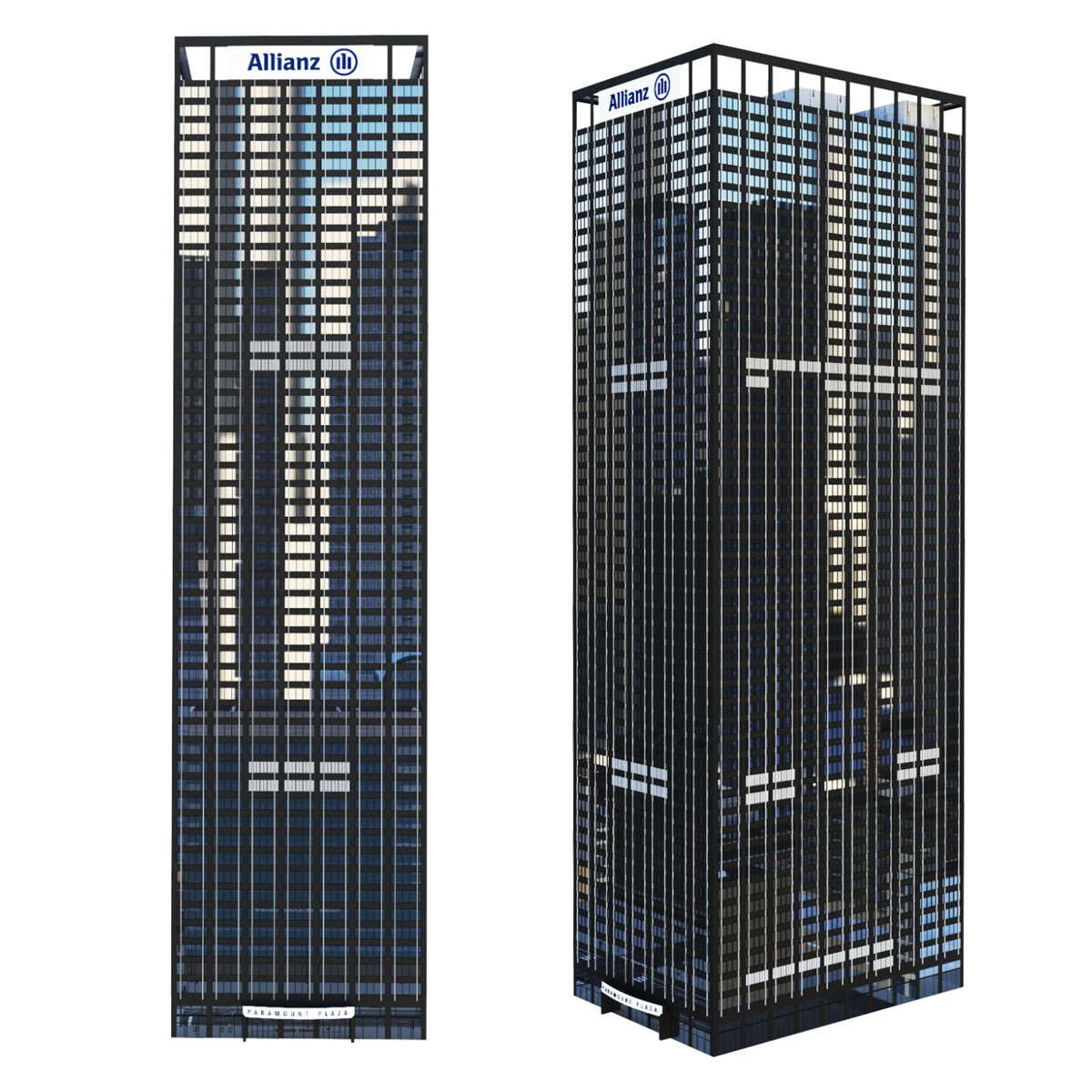 Skyscraper Paramount Plaza New York 3D Model .c4d .max .obj .3ds .fbx .stl .blend