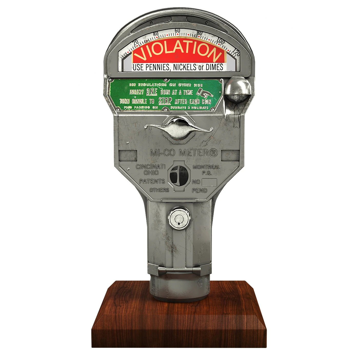 Retro parking meter 3D Model .c4d .max .obj .3ds .fbx .stl .blend 