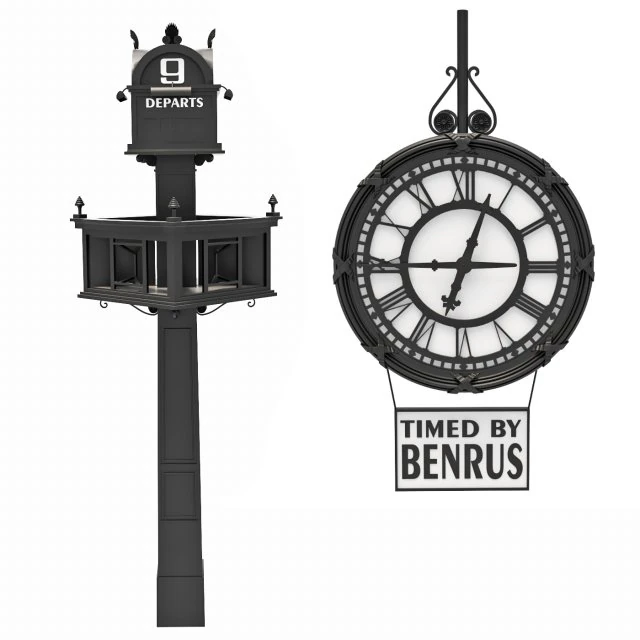 Bernus Clock column 3D Model .c4d .max .obj .3ds .fbx .stl .blend 