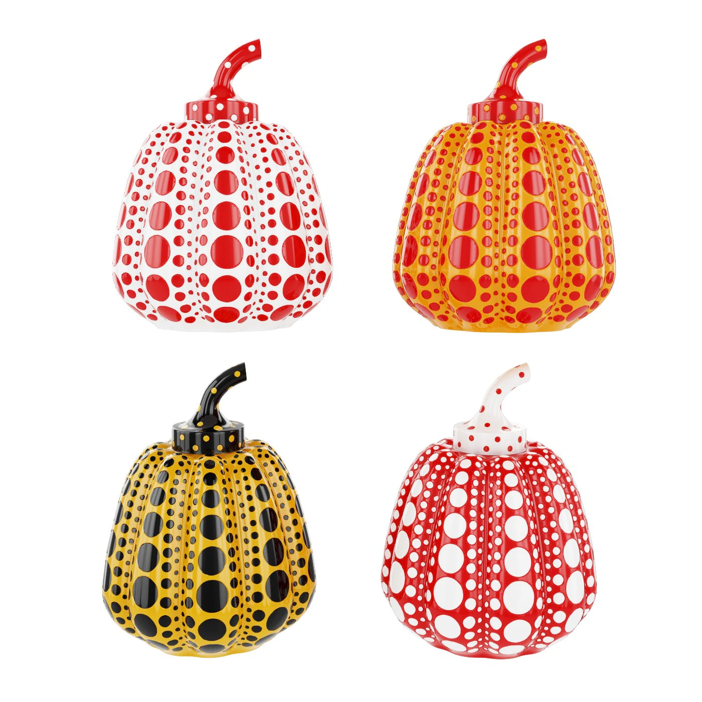 Pumpkin Yayoi Kusama 3D Model .c4d .max .obj .3ds .fbx .stl .blend
