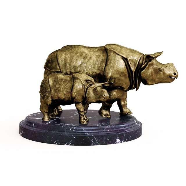 Rhinoceroses 3D Model .c4d .max .obj .3ds .fbx .stl .blend 