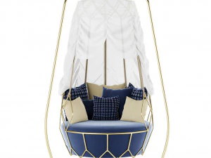 Divano a dondolo Roberti Rattan Gravity Modello 3D