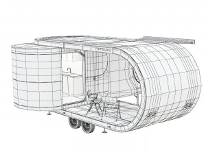 Romotow camper camper trailer 3D Model
