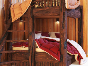 Bunk bed in rustic style 3D Модель