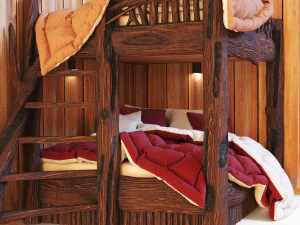 Bunk bed in rustic style 3D Model