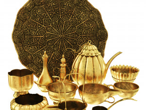 Oriental tea and coffee set 3D 모델
