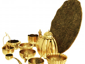 Oriental tea and coffee set 3D 모델