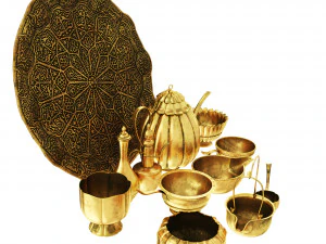 Oriental tea and coffee set 3D Model
