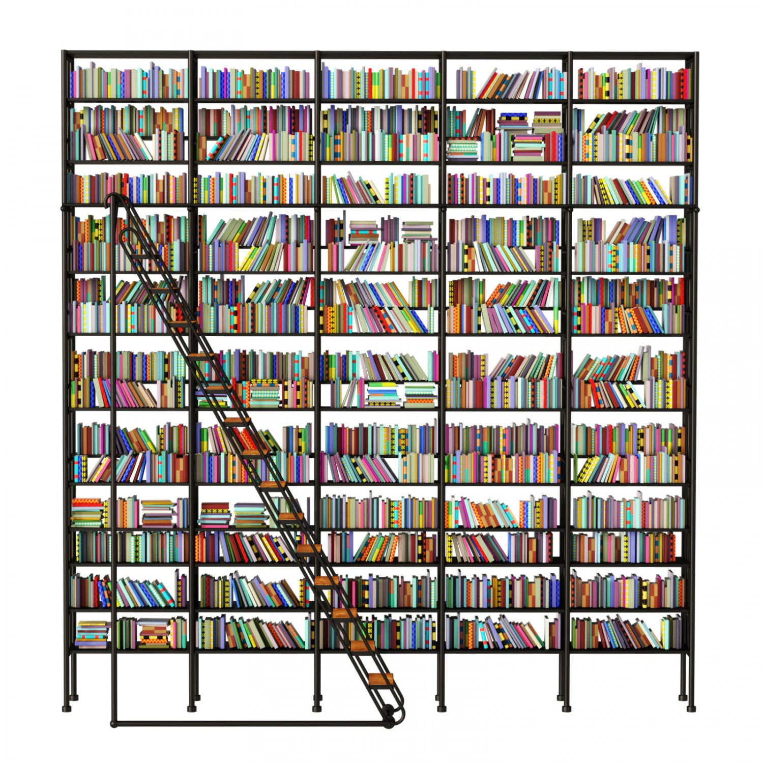 Shelving with books 3D Model .c4d .max .obj .3ds .fbx .stl .blend 