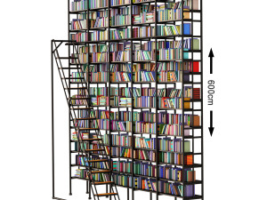Shelving with books 3D 모델