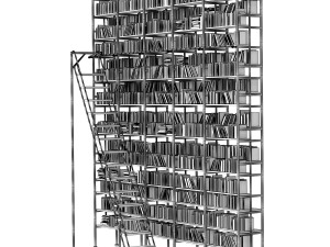 Shelving with books 3D 모델