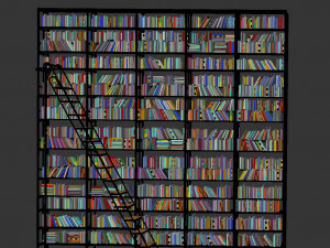 Shelving with books 3D 모델