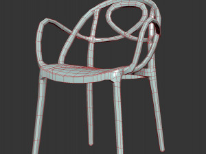 Sketch Chair Stackable Russet 3D Model