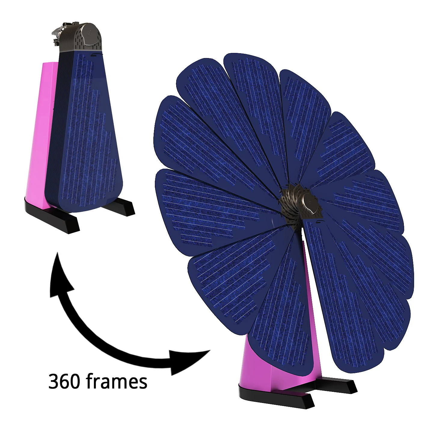 Solar panel SmartFlower 3D Model .c4d .max .obj .3ds .fbx .stl .blend